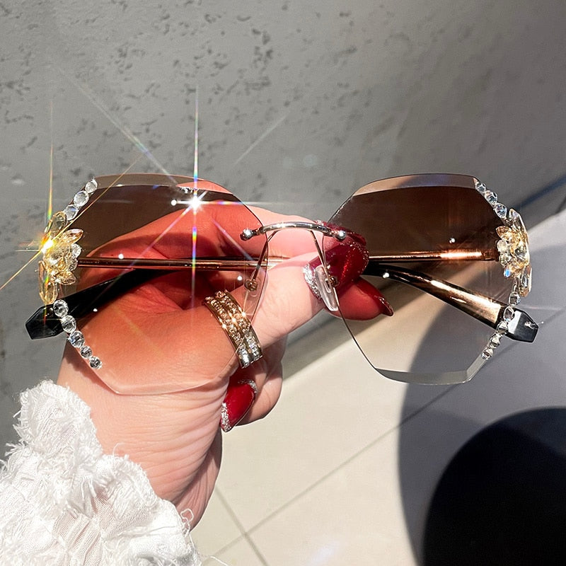 Retro Cutting Lens Gradient Sunglasses - Orchid Unique