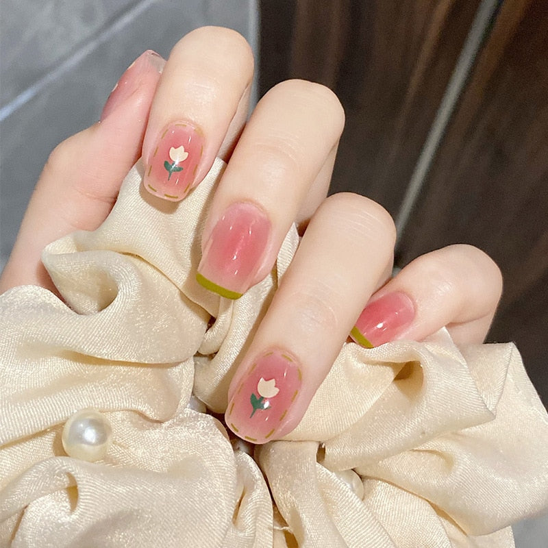 Sweet Short Round/Square Head False Nail Art - Orchid Unique