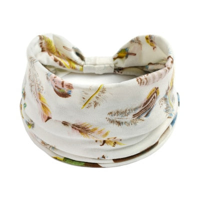 Boho Flower Print Wide Headbands - Orchid Unique