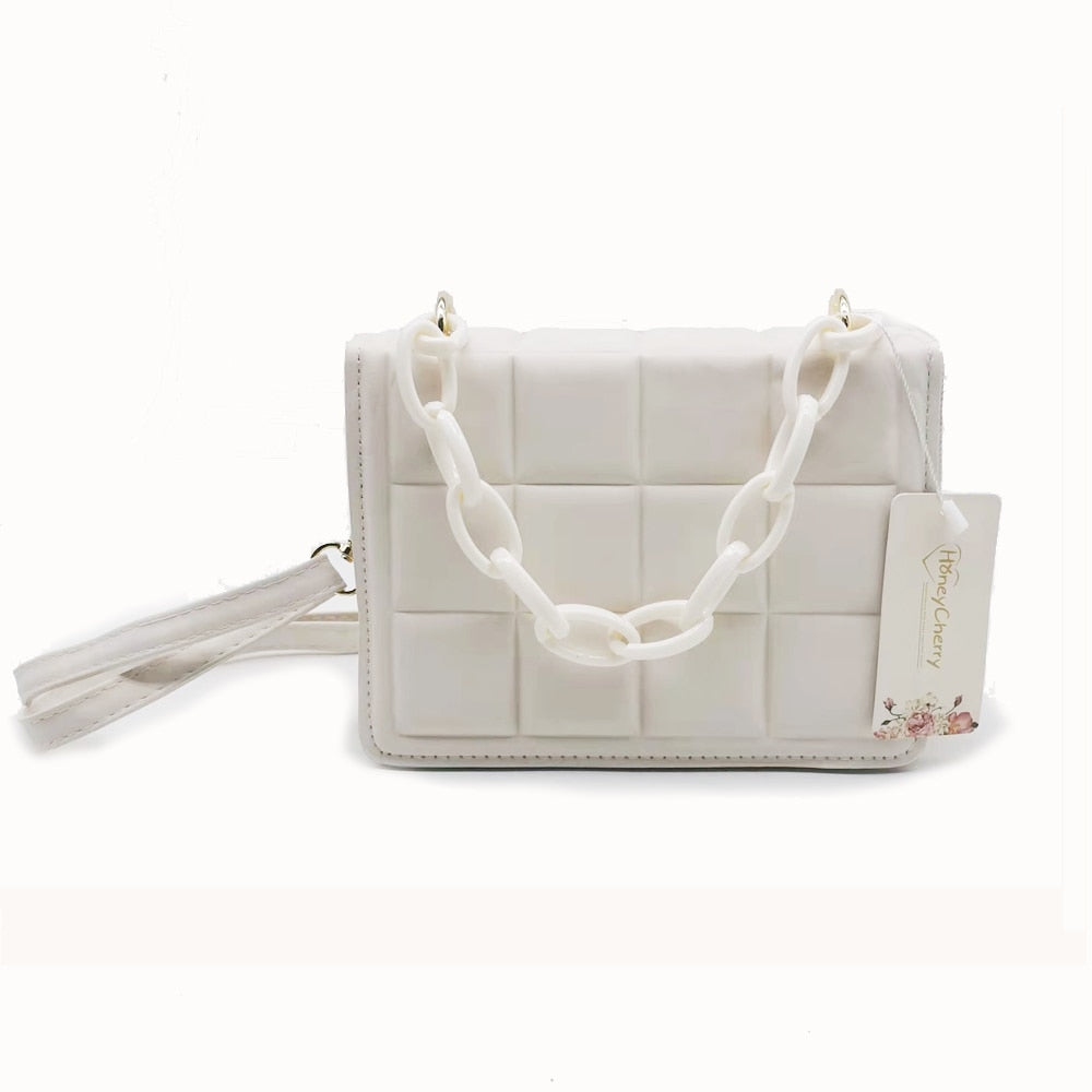 Honeycherry Geo Embossed Flap Mini purse - Orchid Unique