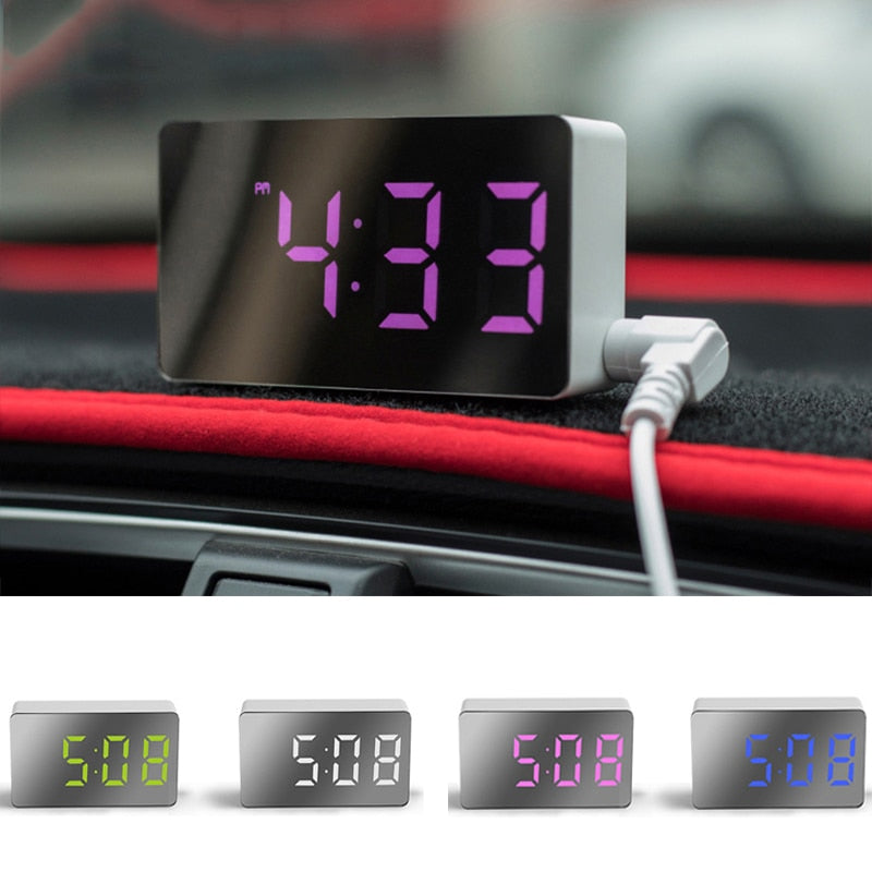Mirror Table Clock Digital USB - Orchid Unique