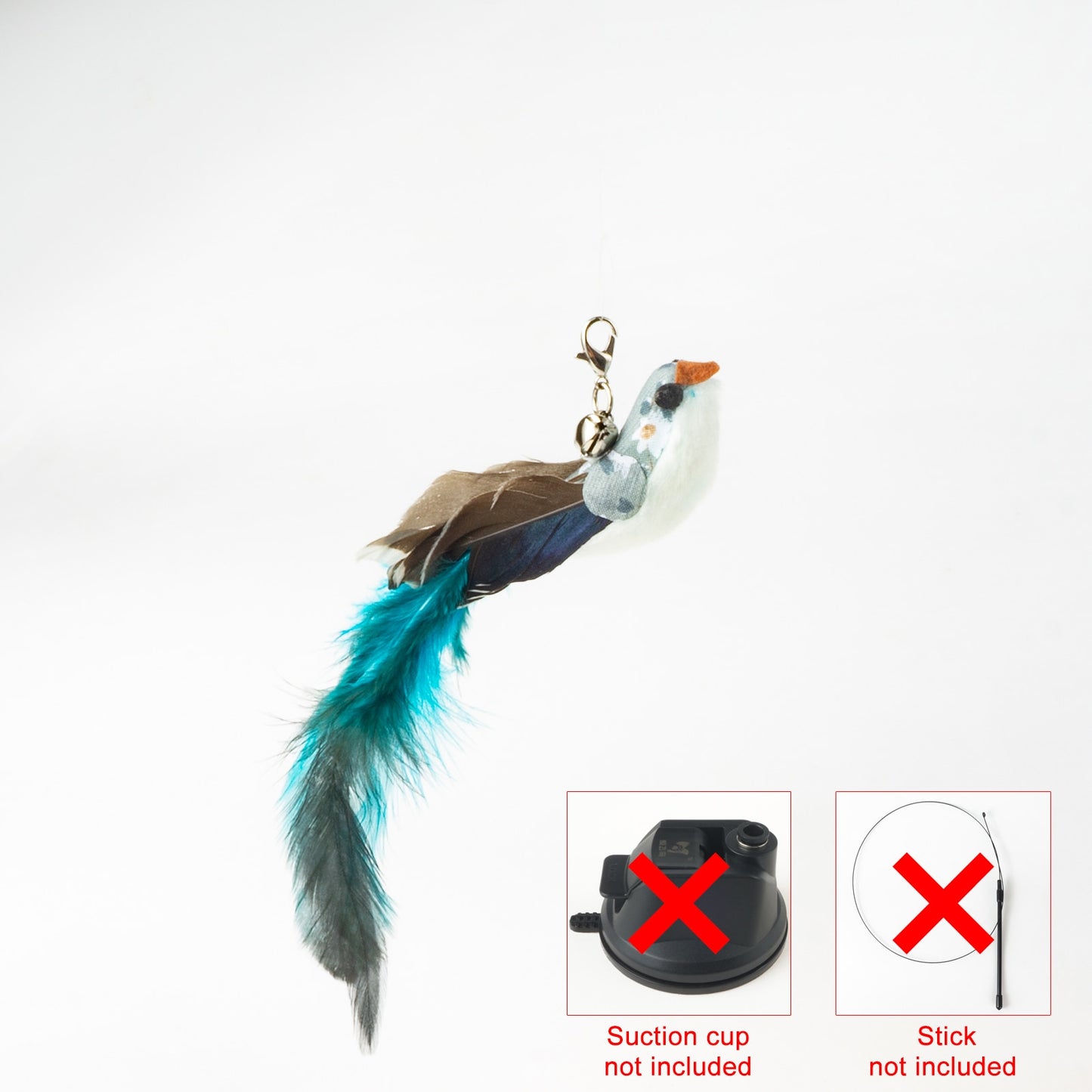 Handsfree Bird/Feather Cat Wand - Orchid Unique