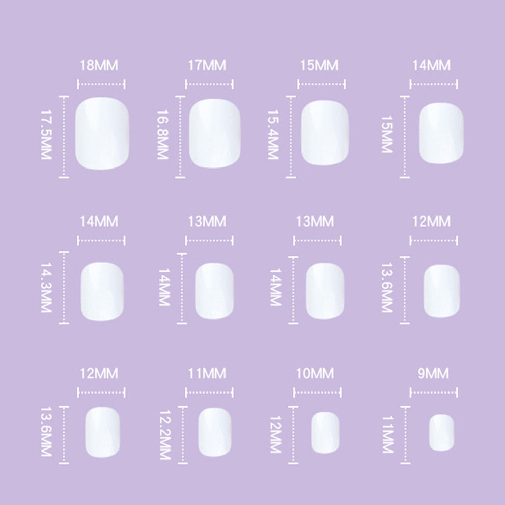 Short Fake Nails With Glue - Orchid Unique