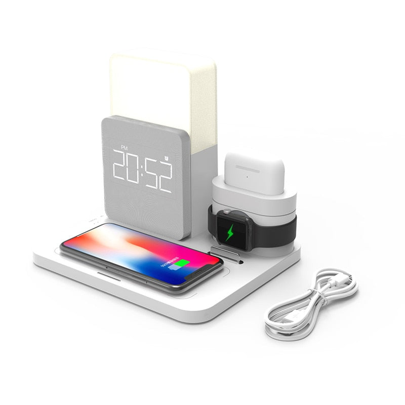 4-In-1 Fast Wireless Charger and Alarm Clock - Orchid Unique