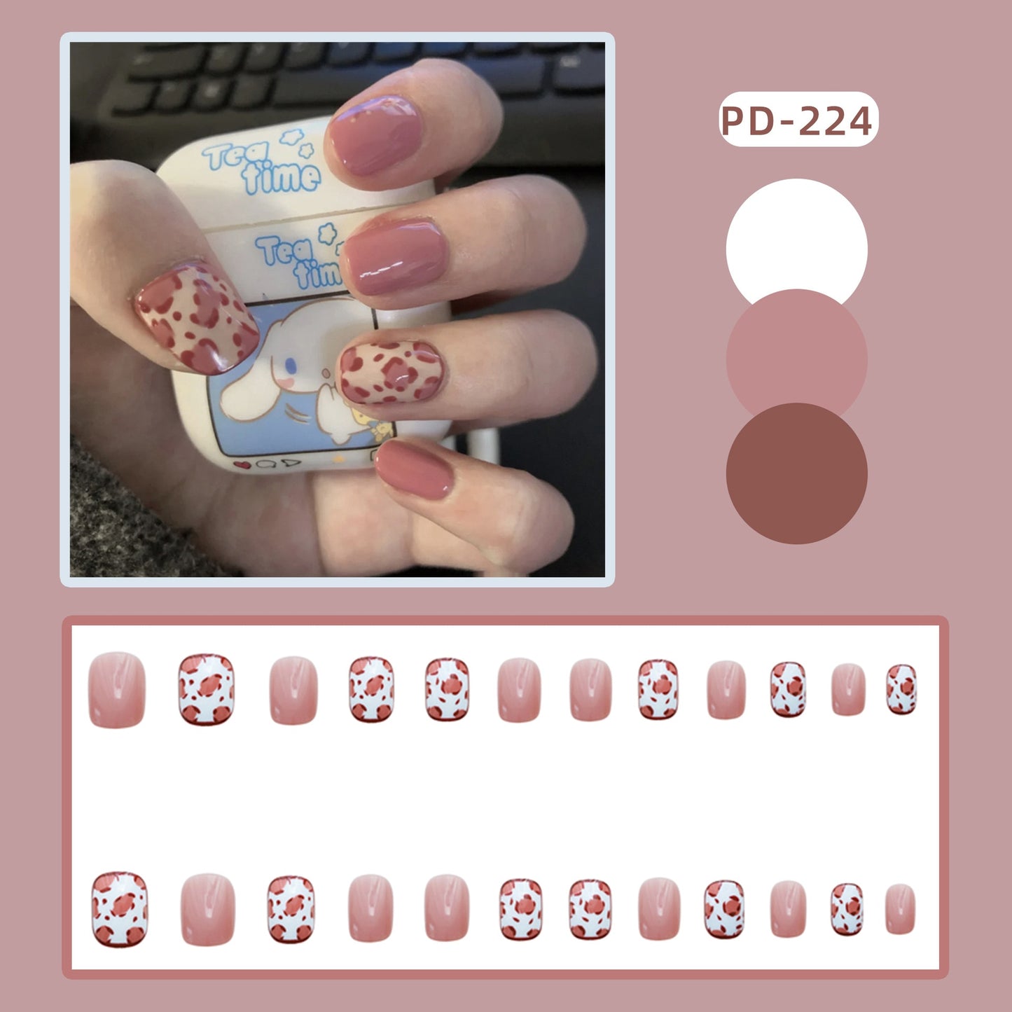 Cute Childlike Press on Nail Art - Orchid Unique