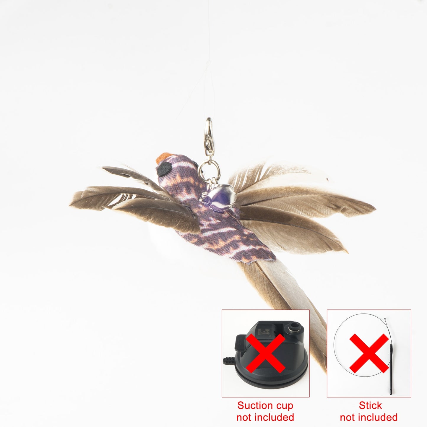 Handsfree Bird/Feather Cat Wand - Orchid Unique