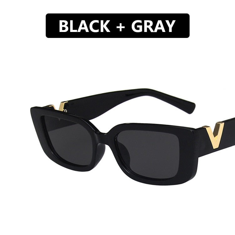 Retro Rectangle Sunglasses - Orchid Unique