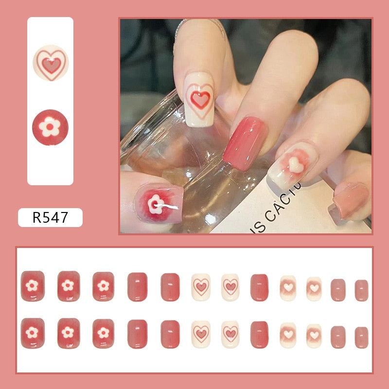 Cute Childlike Press on Nail Art - Orchid Unique