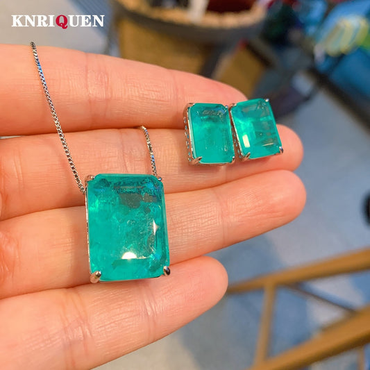 Vintage Emerald Earrings Pendant Necklace - Orchid Unique