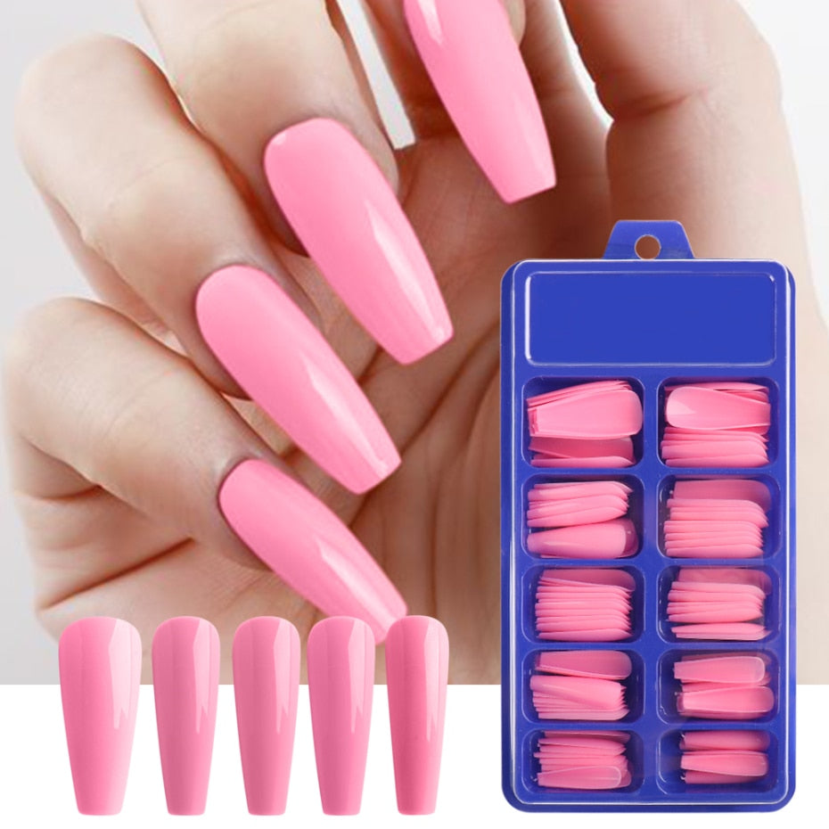 False Nails Coffin Extension Forms - Orchid Unique