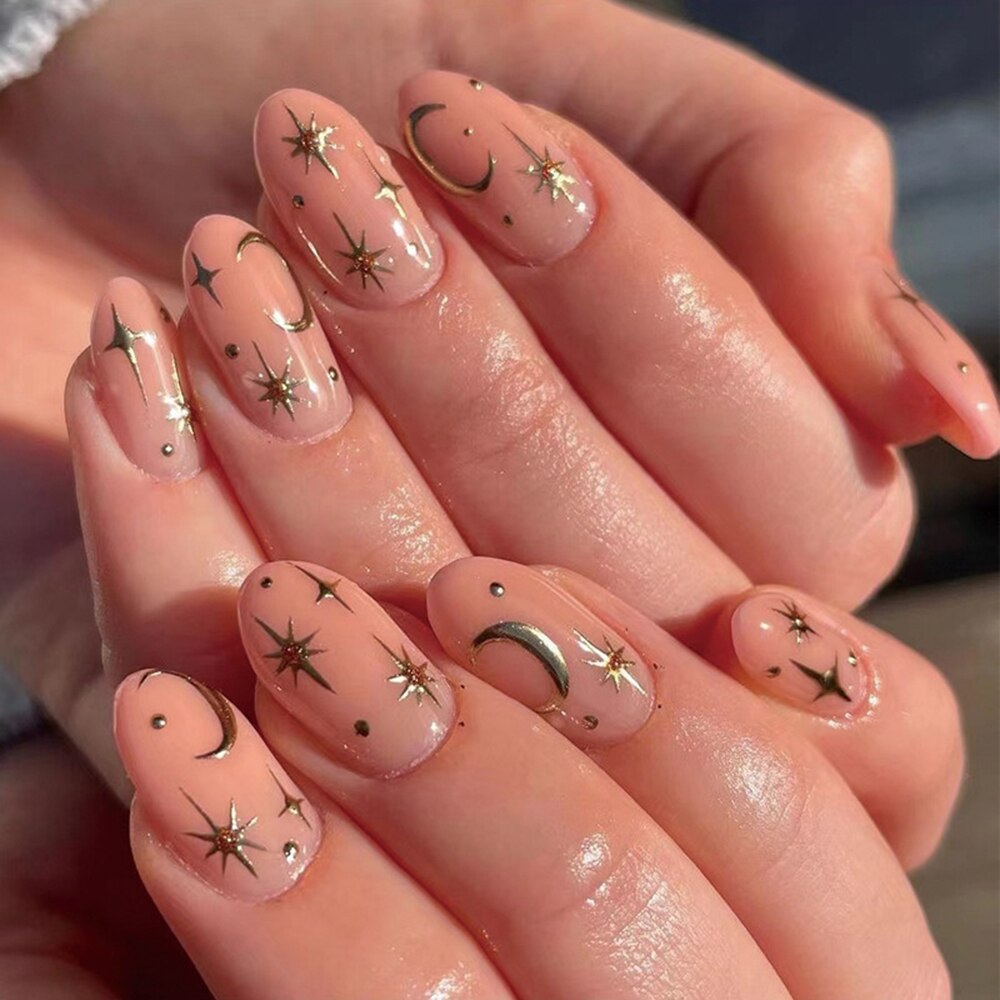 Mid-length False Nails With Glue - Orchid Unique