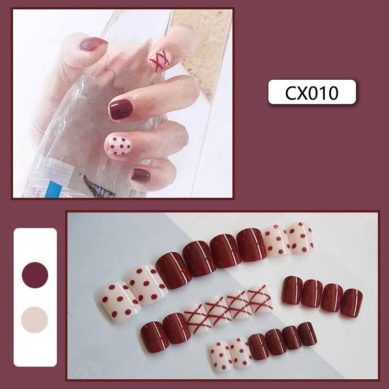 Short Reusable Fake Nails Press on - Orchid Unique