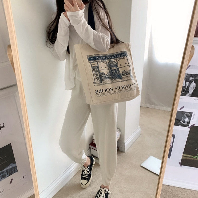 Women's Canvas Shoulder Bag - Orchid Unique