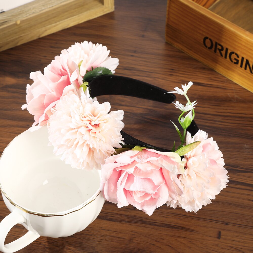 Haimeikang Colorful Flower Headband Fabric Princess Headdresses Girls Bride Headband Women Beach Wedding Hair Accessories - Orchid Unique