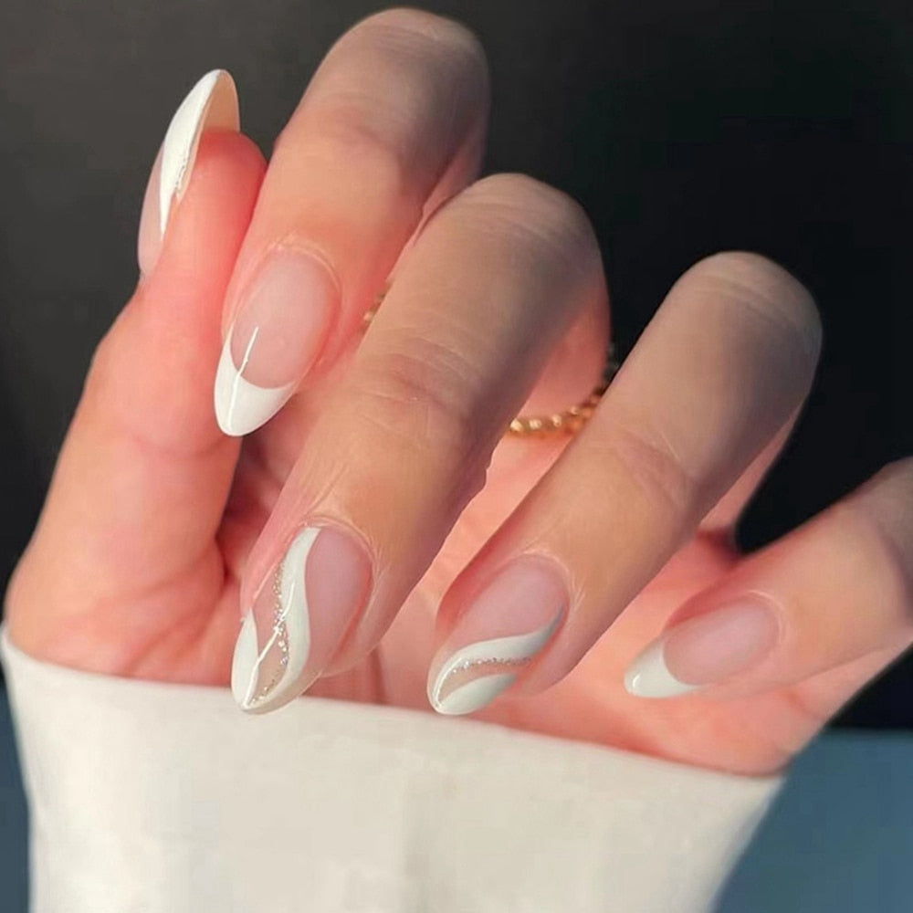 Cloud Pattern Design False Nails - Orchid Unique