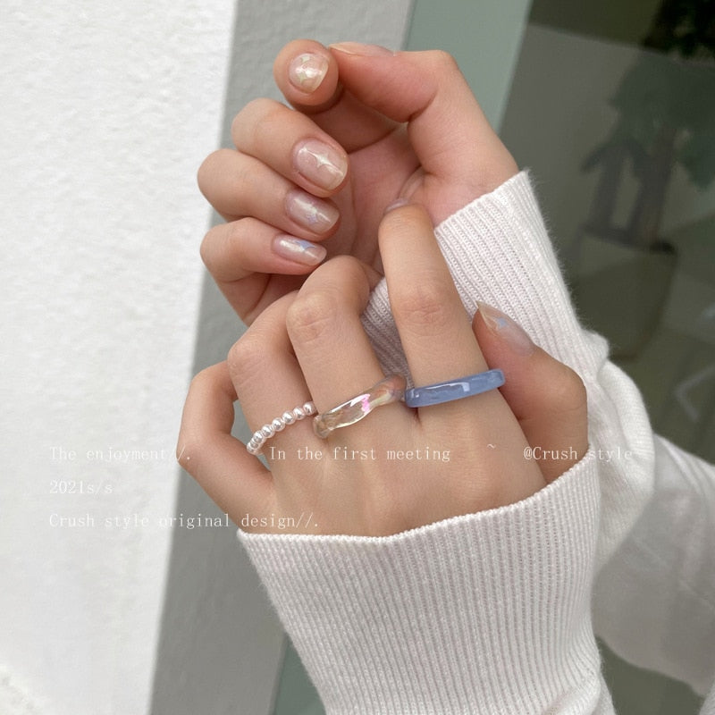 3pcs/set Acrylic Ring Set - Orchid Unique