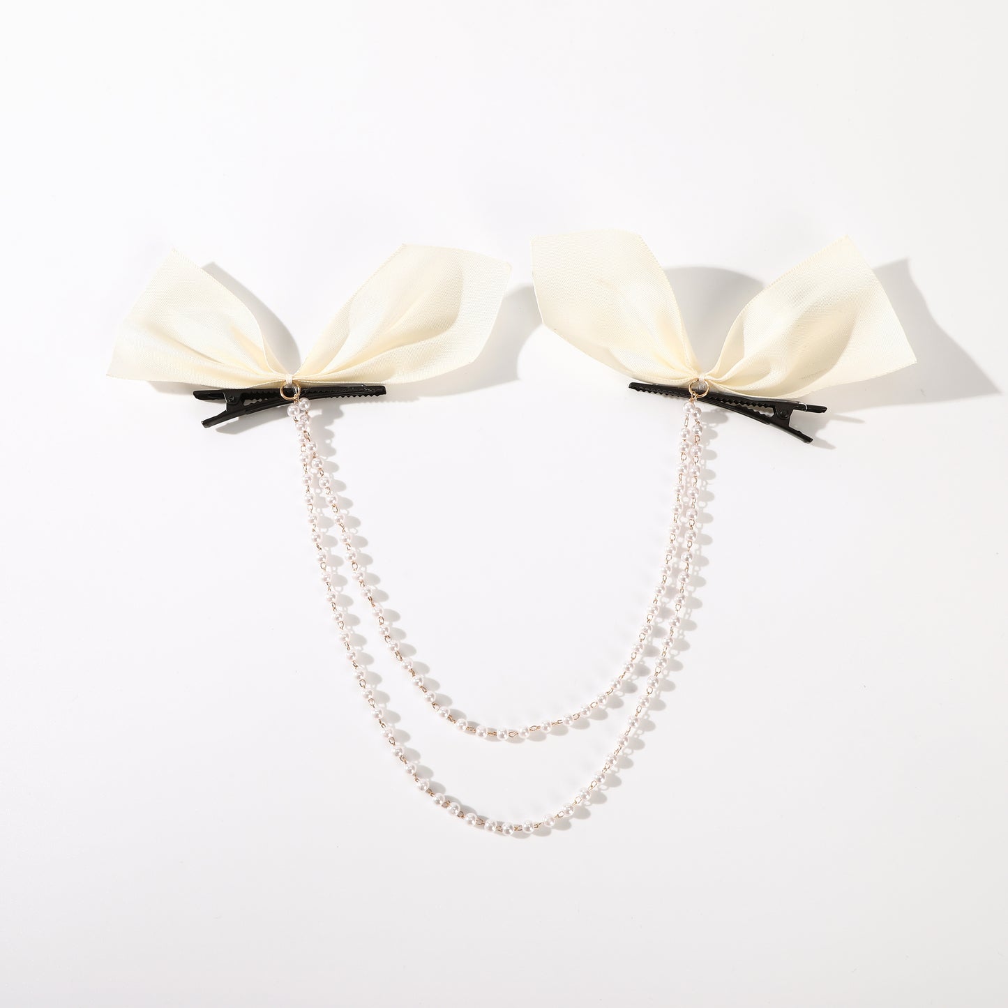 Vintage Bow Pearl Chain Hairpins - Orchid Unique