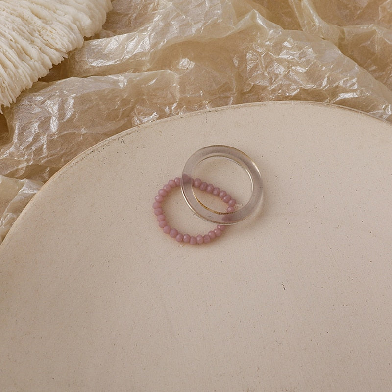 3pcs/set Acrylic Ring Set - Orchid Unique