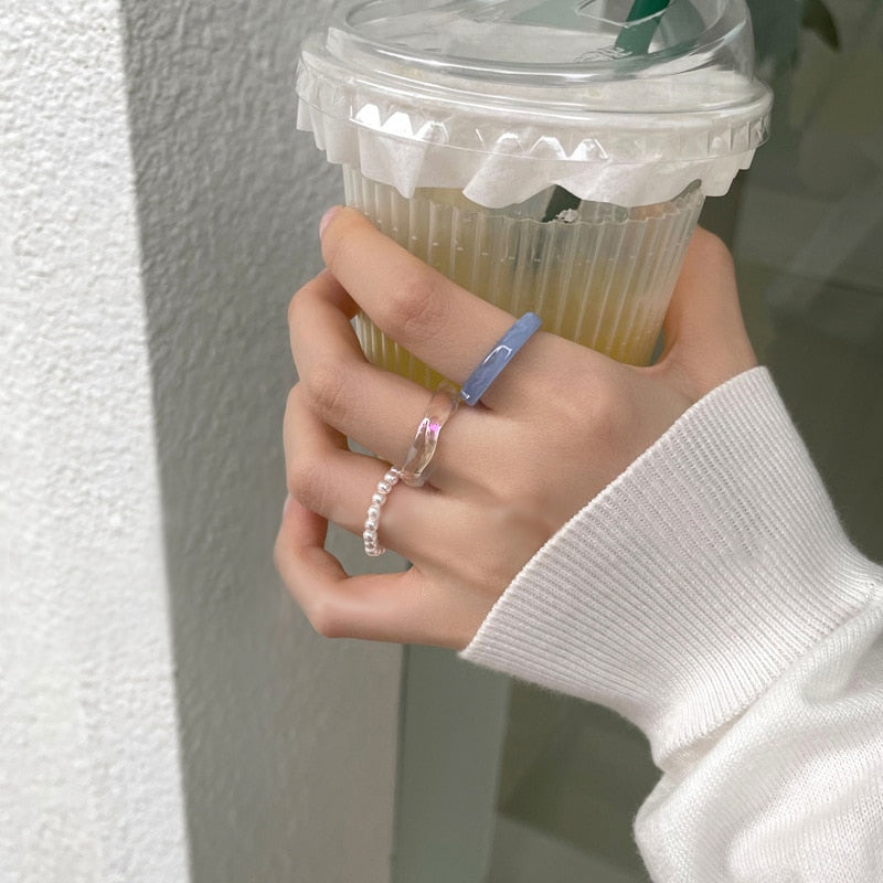 3pcs/set Acrylic Ring Set - Orchid Unique