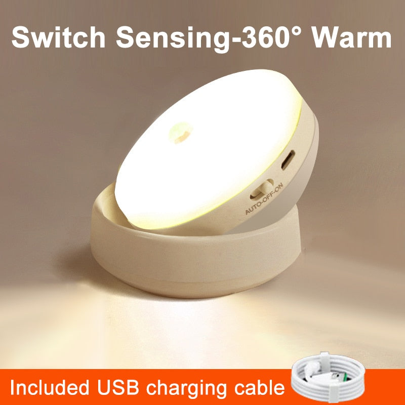 Wireless Round Motion Sensor LED Night Light - Orchid Unique