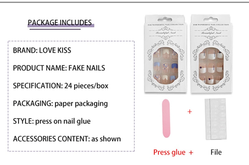 Jelly Press on Fake Nails - Orchid Unique