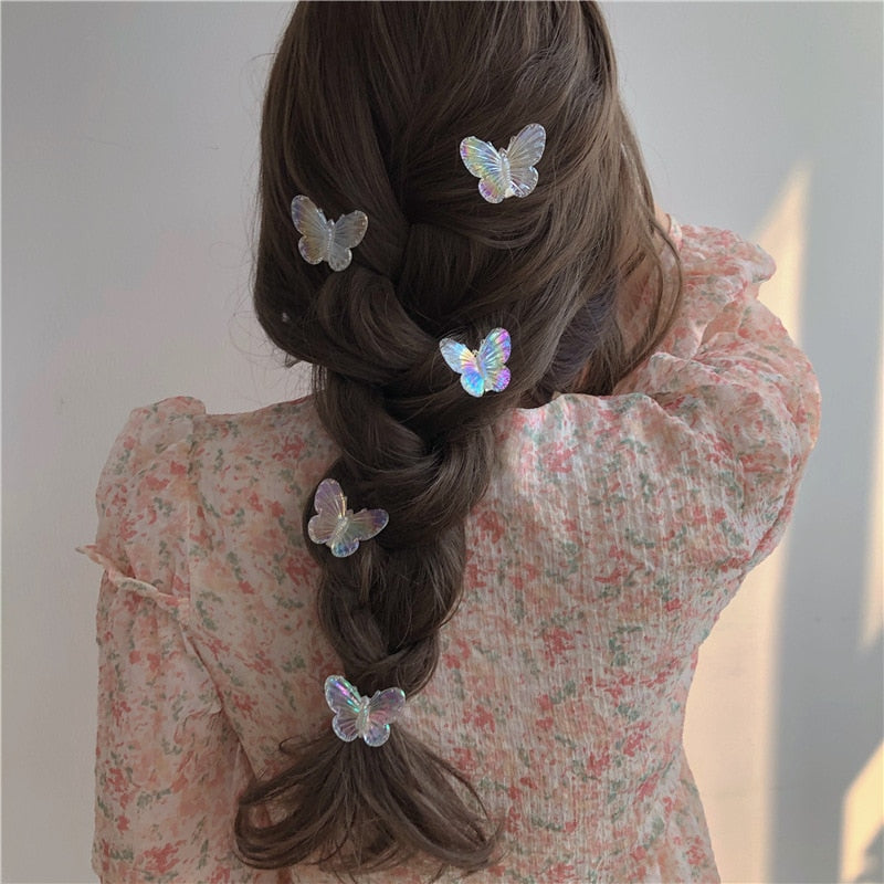 Transparent Butterfly Pink Hairpin - Orchid Unique