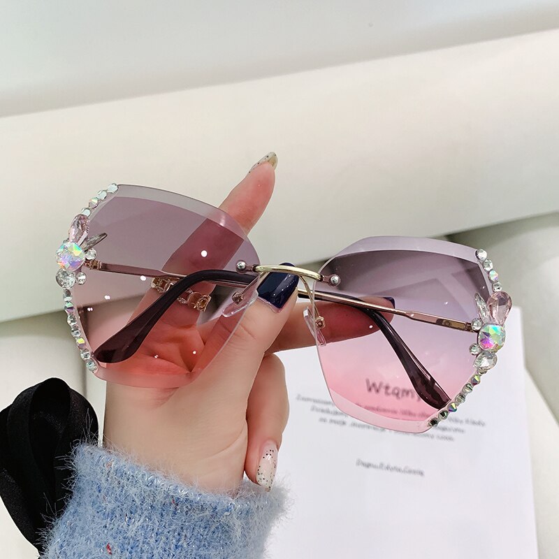 Retro Cutting Lens Gradient Sunglasses - Orchid Unique