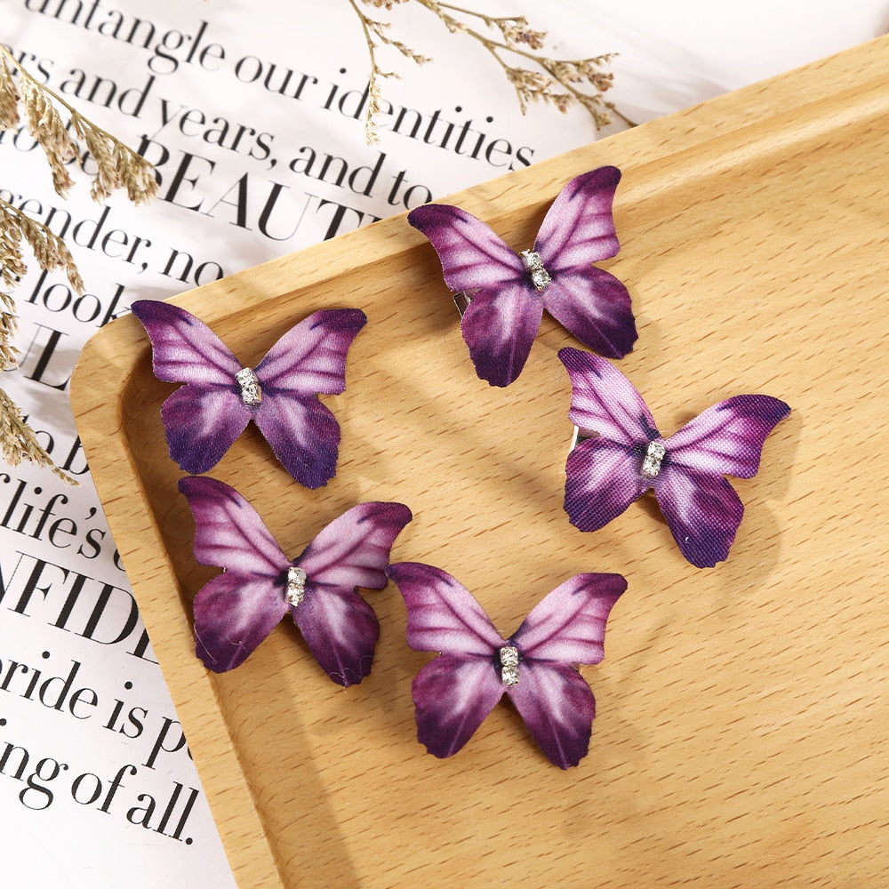 Transparent Butterfly Pink Hairpin - Orchid Unique