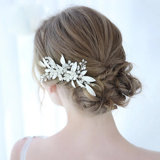 Rhinestone Bridal Hair Comb Pearl Tiaras - Orchid Unique
