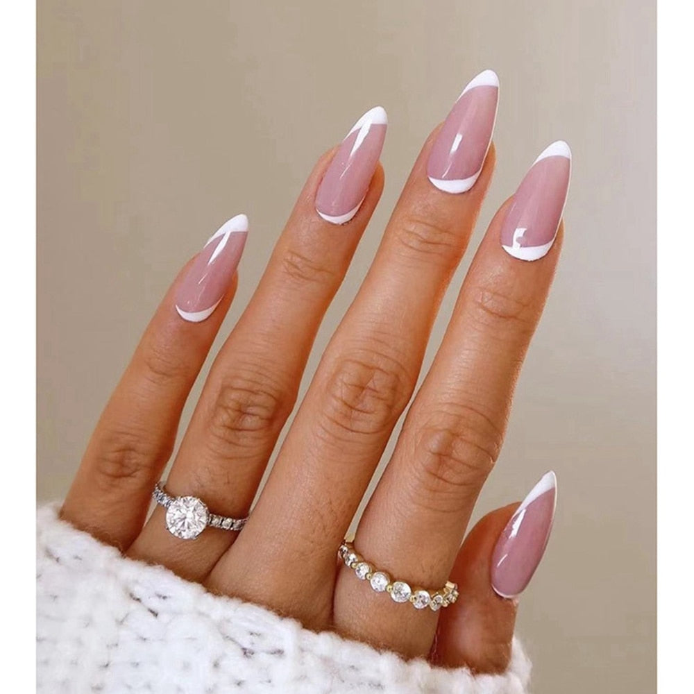 Almond Round Wavy False Nails - Orchid Unique