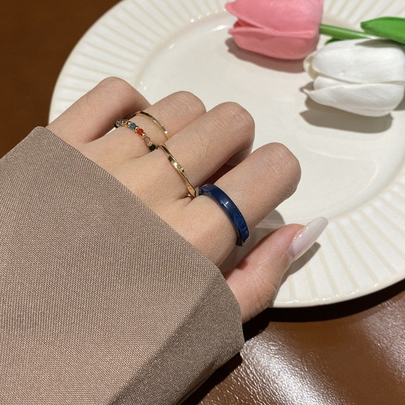 3pcs/set Acrylic Ring Set - Orchid Unique