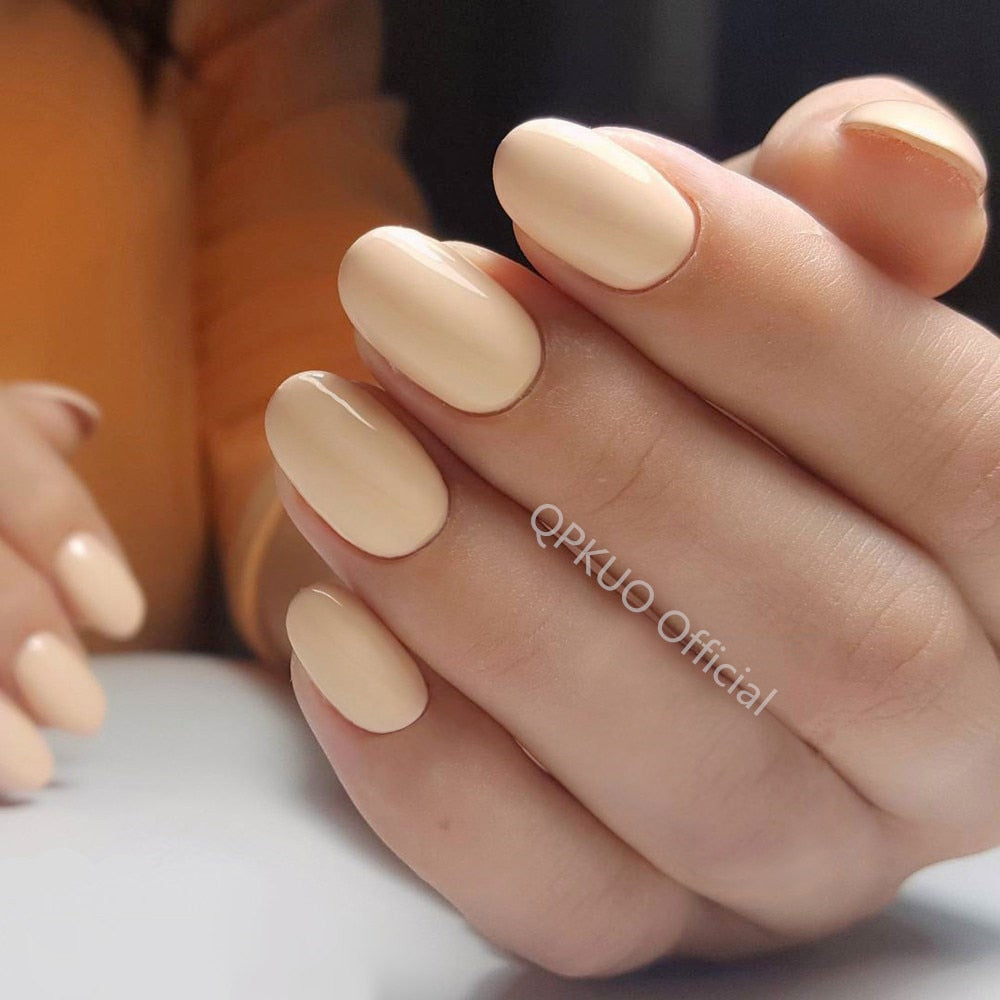 Shiny Short Fake Nails - Orchid Unique