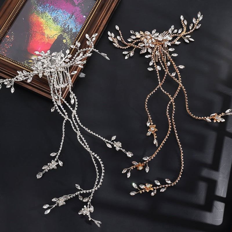 Elegant Crystal Wedding Hair Combs - Orchid Unique