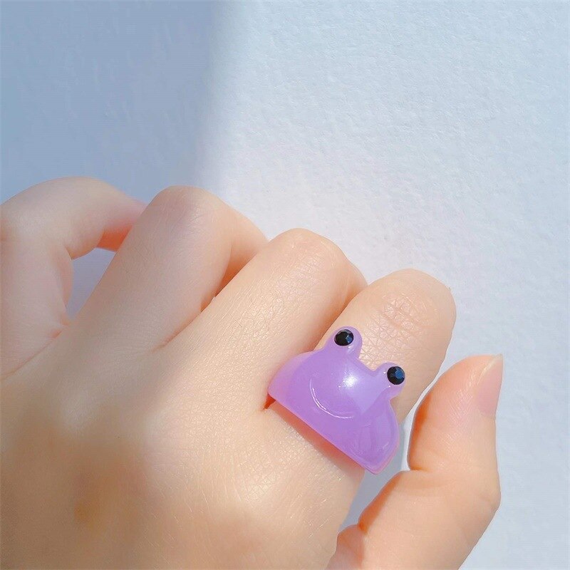 4Pcs/Set Colorful Sweet Acrylic Rings - Orchid Unique
