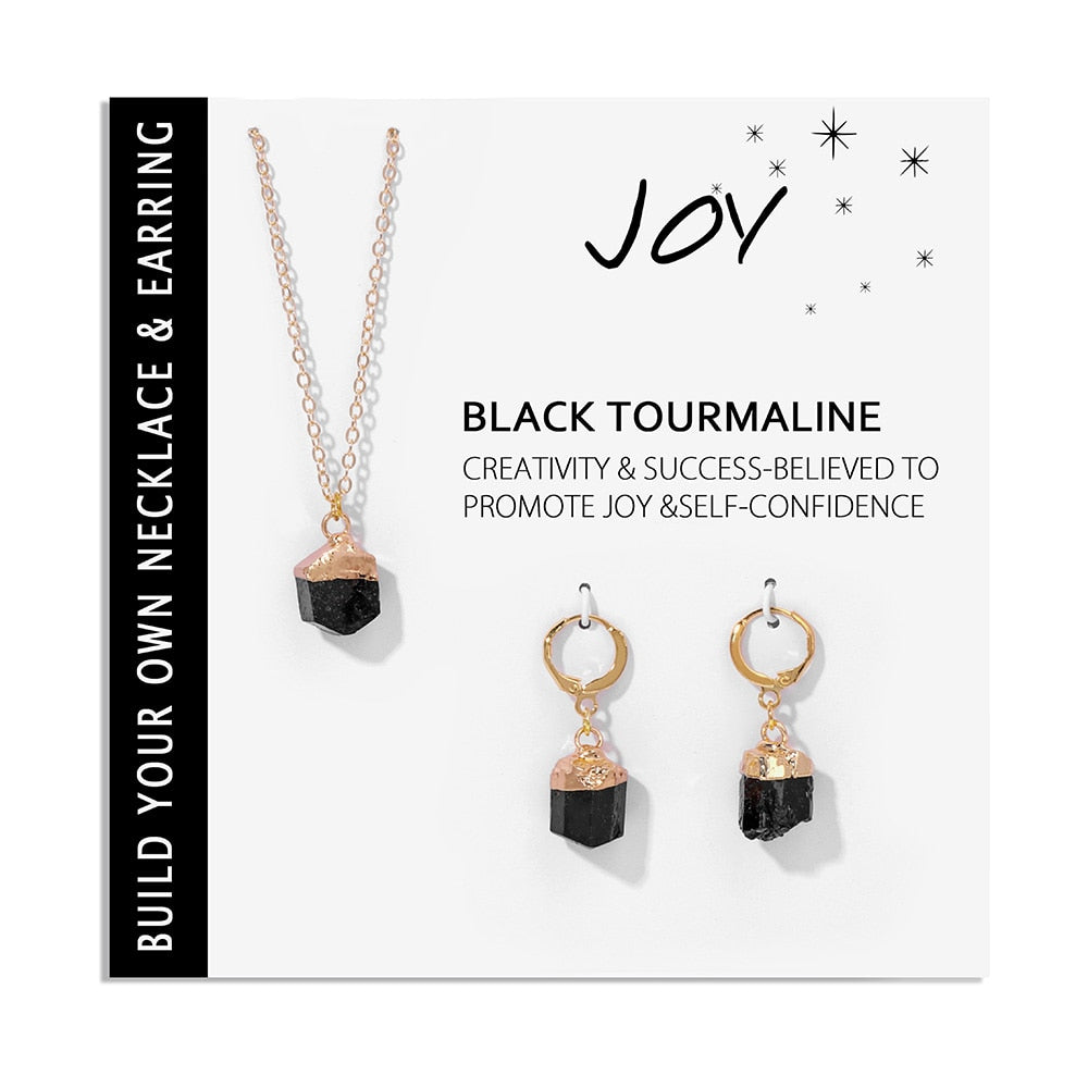 Irregular Mineral Stone Charm Necklace - Orchid Unique