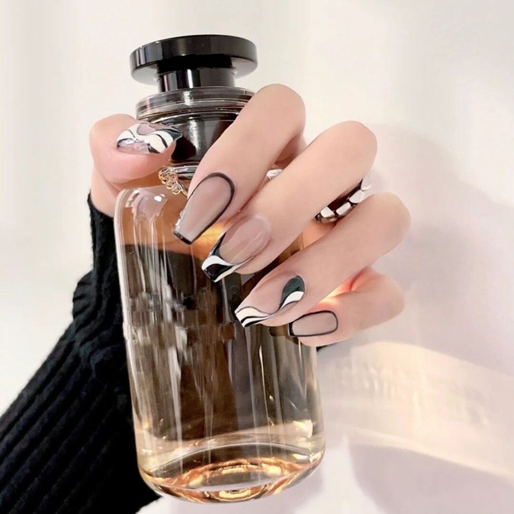 Ballet French Coffin False Nails - Orchid Unique