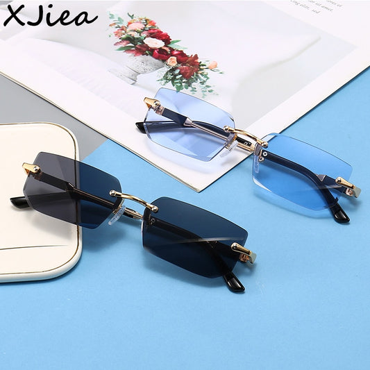 Rectangular Rimless Sunglasses - Orchid Unique