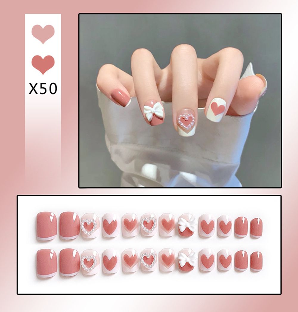 Sweet Short Round/Square Head False Nail Art - Orchid Unique