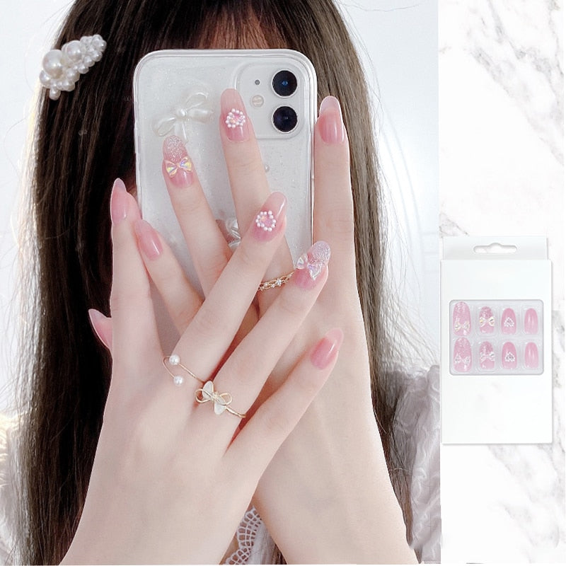 Mid-length Stiletto Nail Tips - Orchid Unique