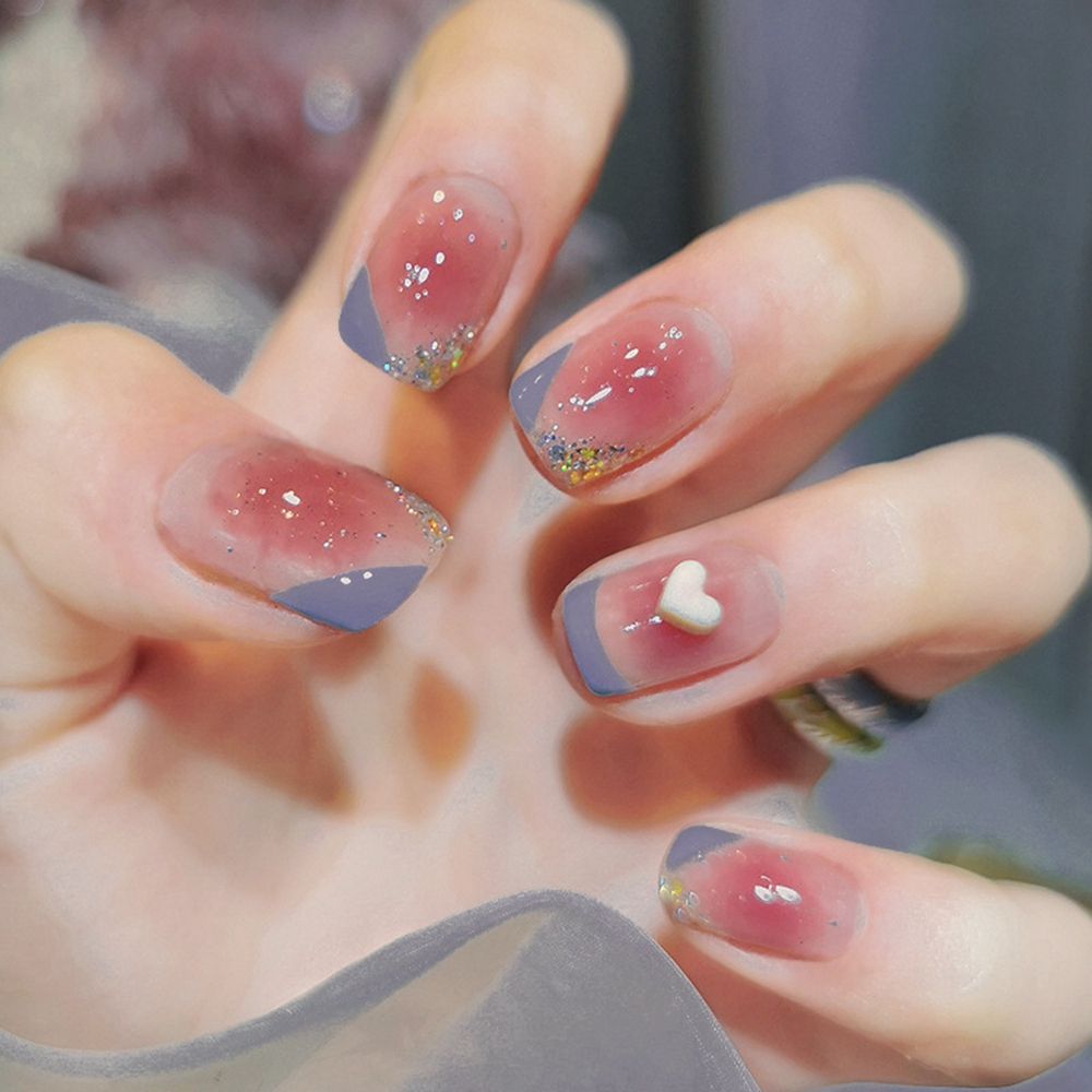 Short Round/Square Head False Nails - Orchid Unique