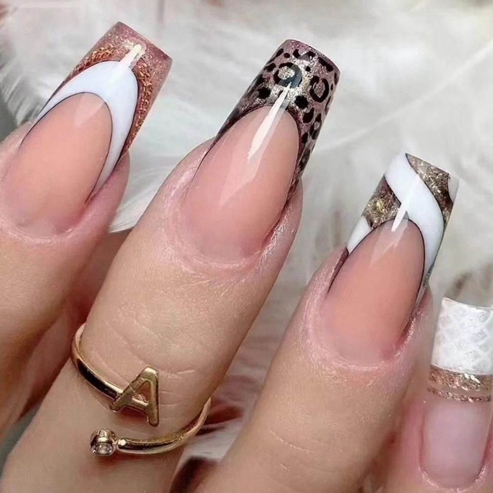 Long Coffin False Nails - Orchid Unique