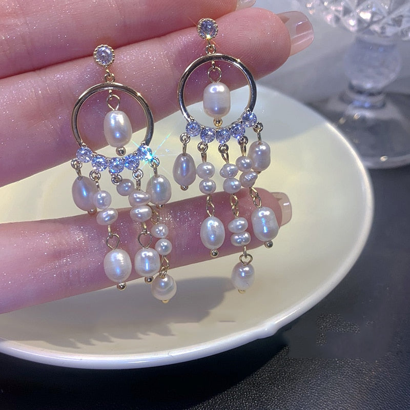 Crystal  Flower Pendant Earrings - Orchid Unique