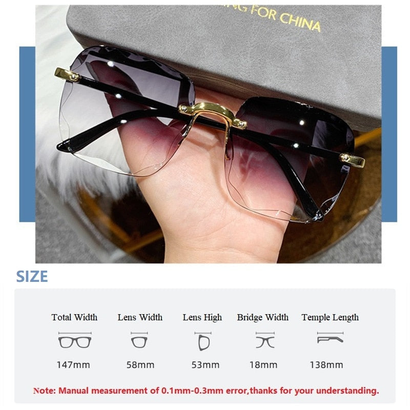 Frameless Square Sunglasses - Orchid Unique