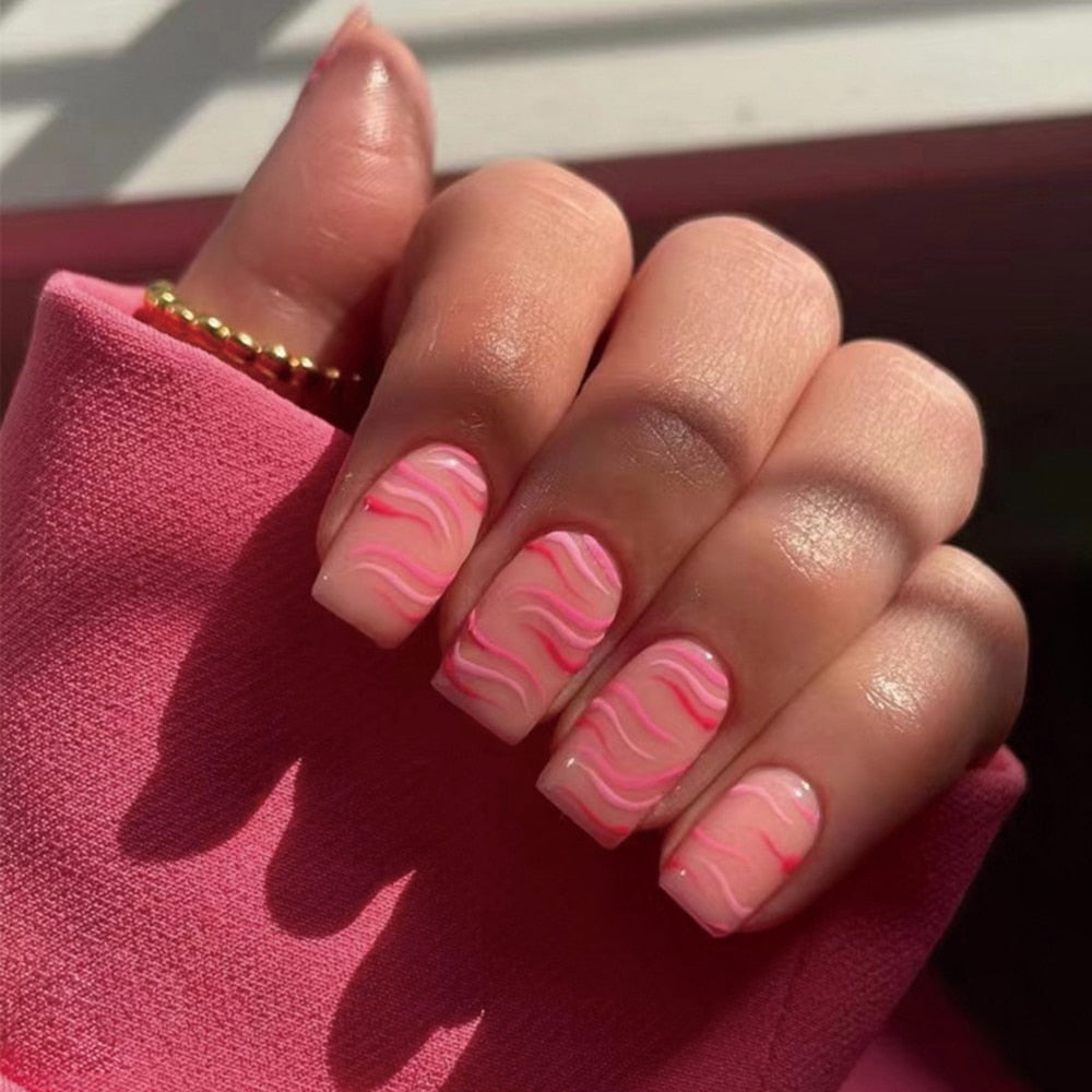 Short Round/Square Head False Nails - Orchid Unique