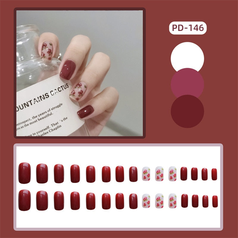 Cute Childlike Press on Nail Art - Orchid Unique