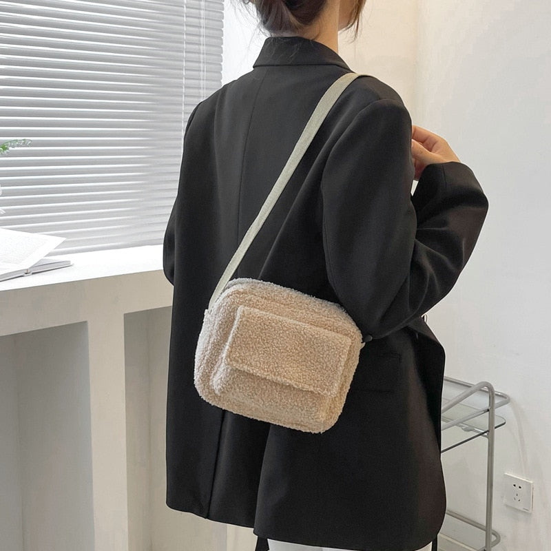 Fluffy Plush Fabric Mini Bag - Orchid Unique