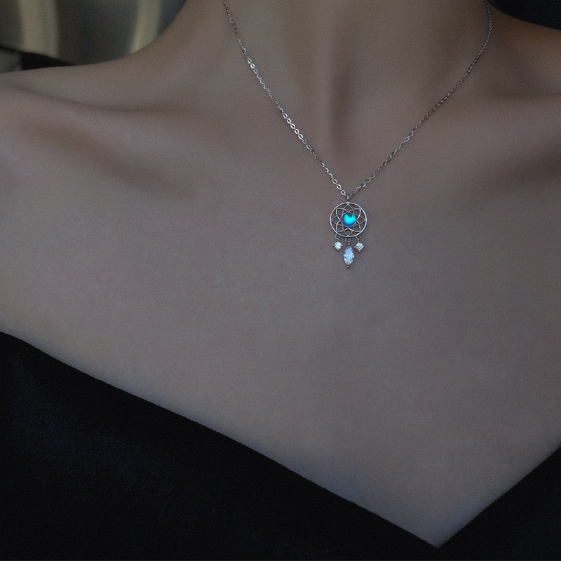 Tassel Moonstone Charm Necklace - Orchid Unique