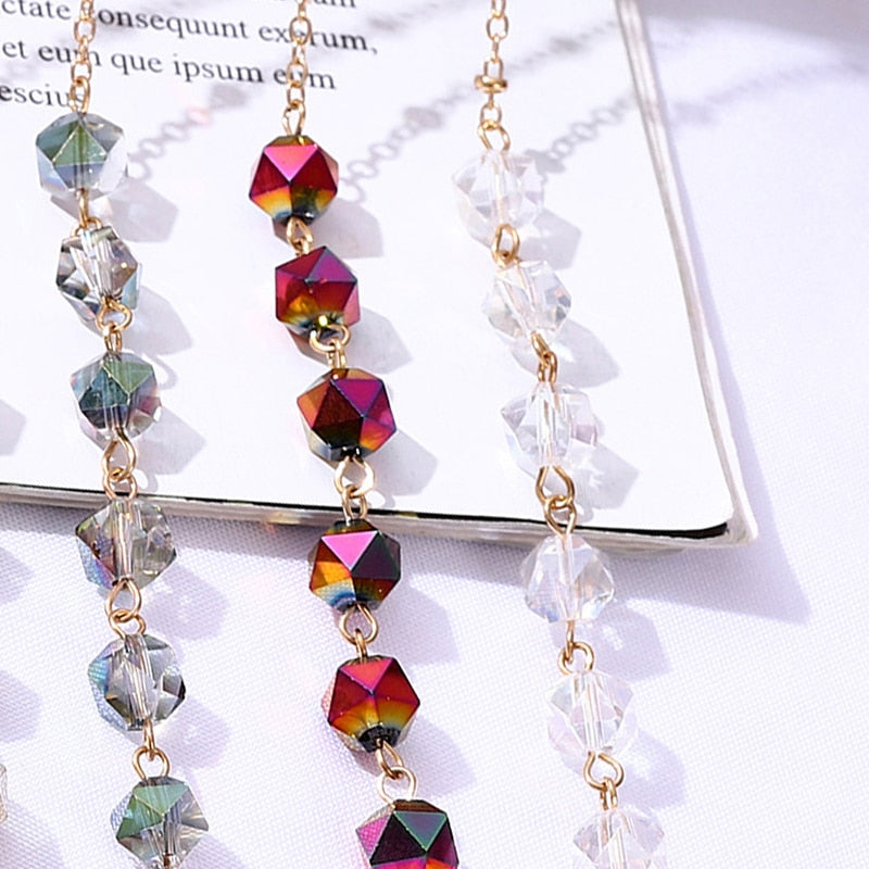 Bohemian Crystal Beaded Glasses Chains - Orchid Unique