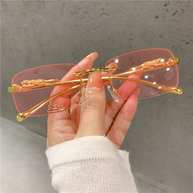 Vintage Sunglasses Rimless Cut Edge - Orchid Unique