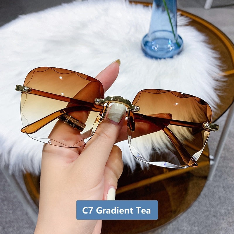 Frameless Square Sunglasses - Orchid Unique